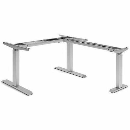 HDL Cleo Series Electric Height Adjustable Table Base 3-Leg Silver - Silver 3-Stage Leg Base - 3 Legs - 320 lb (145.15 kg) Capacity - Height Adjustable - Home - Assembly Required - Steel Frame Material - 1 Each