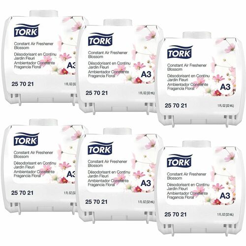 TORK Constant Air Fresheners Blossom Scent - 1.1 fl oz (0 quart) - Blossom - Odor Neutralizer - 6 / Carton