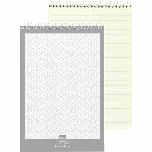 Office Depot Steno Books, Green Tint with Gregg Ruled, 6" x 9" , 70 Sheets/Pad, 12 Pads/PK - 140 Pages - Spiral Bound - Gregg Ruled Front Ruling - Ruled Margin - 6" (15.24 cm) x 9" (22.86 cm) Sheet Size - Durable - 12 / Pack