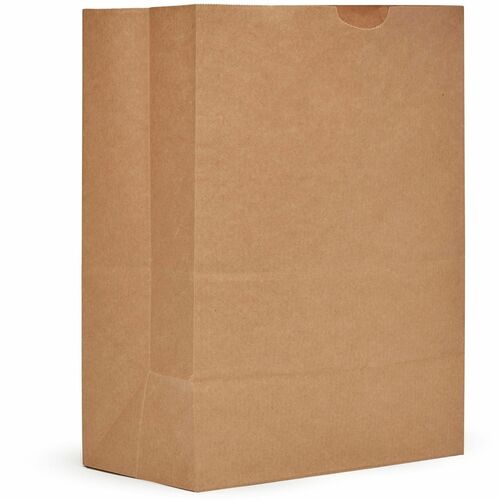 AJM Paper Grocery Bags - 5.25 gal Capacity - Natural Kraft - Paper - Grocery, Supplies - 500 / Carton
