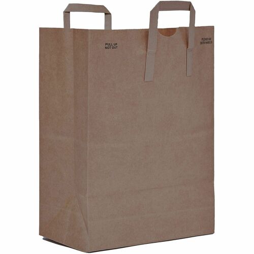 AJM Kraft Grocery Sacks - 6.72 gal Capacity - Natural Kraft - Paper - Foodservice, Grocery, Supplies - 300 / Carton