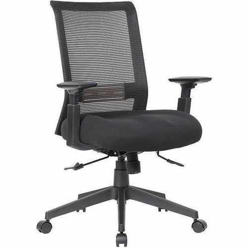 Boss Mesh Task Chair, Black - Plush, Foam Seat Material - Mesh Back Material - 5-star Base - Black - Mesh - Armrest - 1 Each