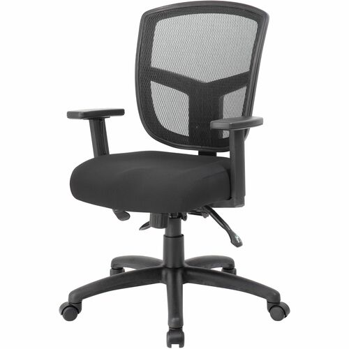 Boss Contract Mesh Task Chair - High Density Foam (HDF) Seat Material - Mesh Back Material - 5-star Base - Black - Mesh, Fabric - Armrest - 1 Each