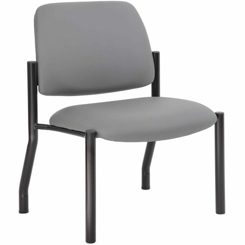 Boss Mid-back Guest Chair - Mid Back - Gray - Vinyl - 1 Each