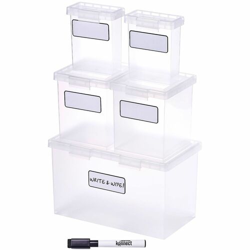 Bostitch Storage Case - Stackable - Clear - 5 / Set