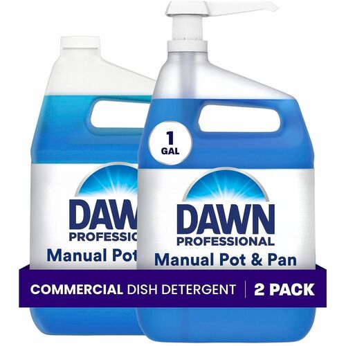 Dawn Manual Pot/Pan Detergent - For Multipurpose - Concentrate - Liquid - 128 fl oz (4 quart) - Original Scent - Recommended For: Food Soil Remover, Grease Remover - Long Lasting - Blue - 2 / Carton
