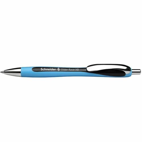 Rediform Slider Rave XB Ballpoint Pen - Extra Broad Pen Point - Refillable - Retractable - Black Ink - Rubberized Barrel - Stainless Steel Tip - Writing - 1 Each