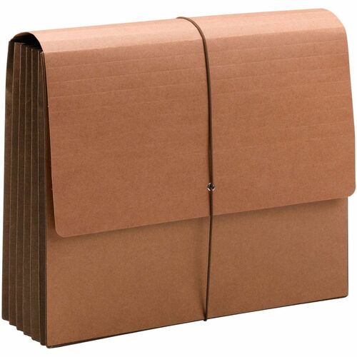 Smead TUFF Letter Recycled Expanding File - 8 1/2" x 11" - Redrope - Redrope - Durable, Water Resistant, Spill Resistant, Dirt Resistant, Oil Resistant, Tear Resistant Gusset, Reinforced Top, Flap, Pocket, Sturdy, Elastic Closure - 30% Recycled - 1 Each