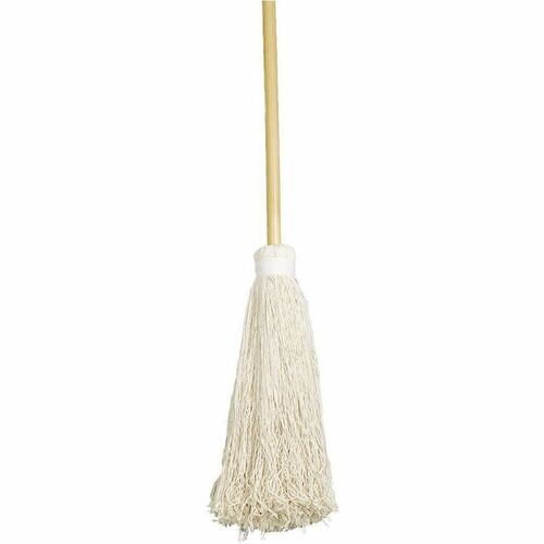 SKILCRAFT® Deck Swab Mop - Cotton Yarn Head - Wood Handle - 4-ply, Fast-drying - Natural - 1 Each