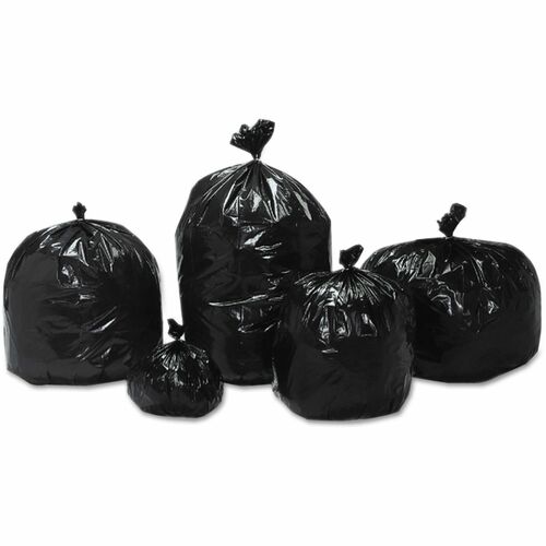 SKILCRAFT® "TRC" Total Recycled Content Trash Bags - 10 gal Capacity - 24" Length x 24" Width x 1 mil (25 Micron) Thickness - Low Density - Black - Linear Low-Density Polyethylene (LLDPE) - Garbage, Multipurpose, Disposal - Recycled - 250 / Carton