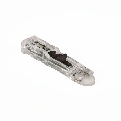 SKILCRAFT® Clam Clip Dispenser - Small - 20 Sheet Capacity - for Paper - Removable, Reusable - Clear - Stainless Steel - 1 Dozen