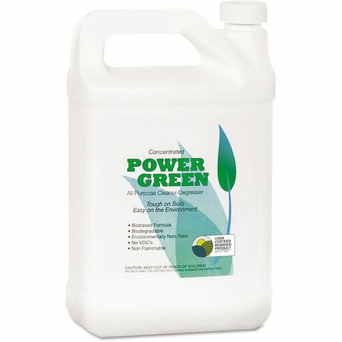 SKILCRAFT® Power Green Cleaner/Degreaser - For Multipurpose - Concentrate - Liquid - 128 fl oz (4 quart) - Non-hazardous, Non-flammable, VOC-free, Bio-based - Green - 6 / Carton