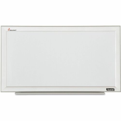 SKILCRAFT® Cubicle Magnetic DryErase Board - White Painted Steel Surface - Satin Aluminum Frame - Horizontal/Vertical - Magnetic - 1 Each
