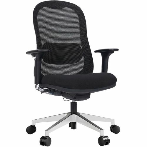 WorkPro Uomo Ergonomic Mesh/Fabric Mid-Back Office Chair, White/Gray, BIFMA Compliant - Black Seat Color - Fabric Seat Material - Mesh Back Material - Chrome Frame Color - Aluminum, Nylon Frame Material - Mid Back - 5-star Base - White, Gray - Mesh, Fabri