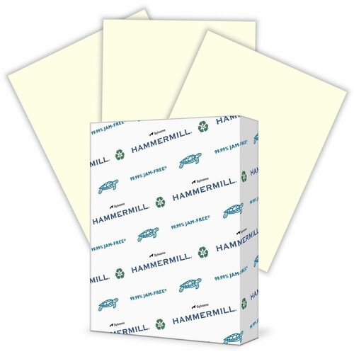 Hammermill Colors Copy Paper - Letter - 8 1/2" x 11" - 20 lb Basis Weight - Jam-free, Eco-friendly - Cream - 500 Sheets per Ream - 10 / Carton