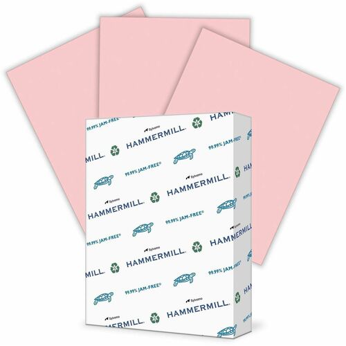Hammermill 24lb Color Paper - Letter - 8 1/2" x 11" - 24 lb Basis Weight - Jam-free, Eco-friendly - Pink - 500 Sheets per Ream - 10 / Carton