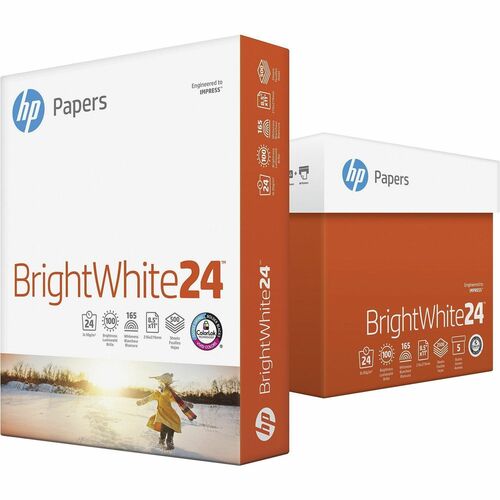 HP Premium Inkjet Paper - Letter - 8 1/2" x 11" - 24 lb Basis Weight - Quick Drying, Smear Resistant, ColorLok Technology - White - 500 Sheets per Ream - 5 / Carton