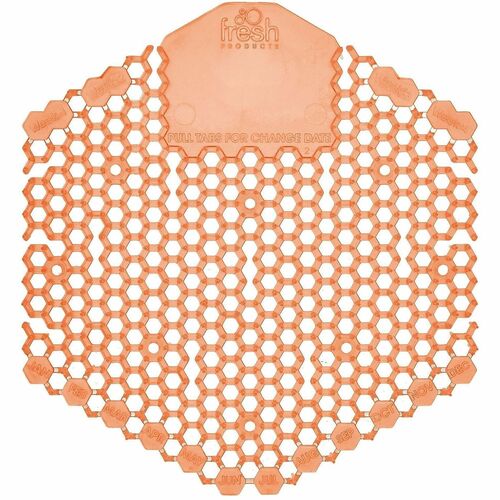 Fresh Products Wave 3D Urinal Screen - Lasts upto 30 Days - Odor Neutralizer, Dual Sided Design, Anti-splash - 6 / Carton - Orange