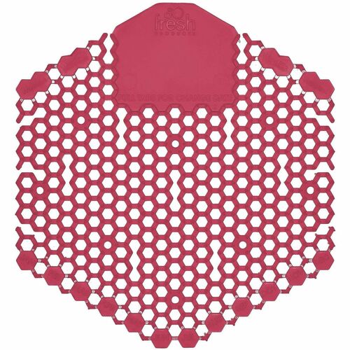Fresh Products Wave 3D Urinal Screen - Lasts upto 30 Days - Odor Neutralizer, Dual Sided Design, Anti-splash - 6 / Carton - Dark Red