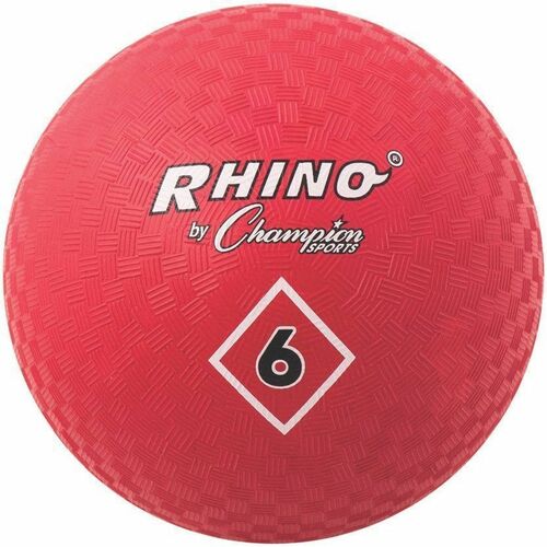 Champion Sports Playground Ball, Red, 6" D - 6" - Nylon - Red - 1  Each