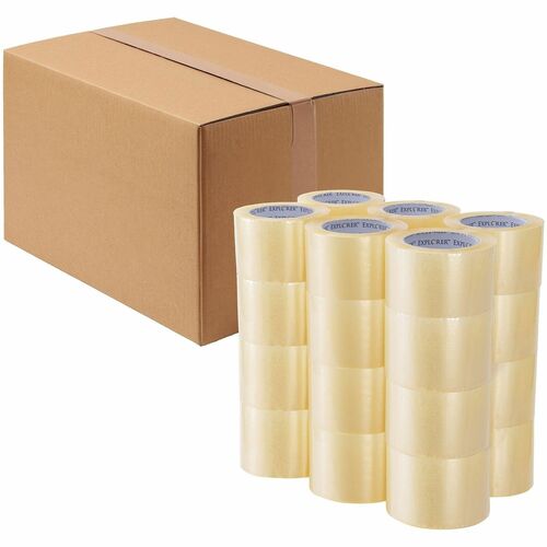 Lindenmeyr Explorer Acrylic Carton Sealing Hand Tape - 110 yd Length x 3" Width x 2 mil Thickness - Clear - Acrylic - Acrylic Adhesive - For Carton, Sealing, Multipurpose, Packaging, Box - 24 / Carton