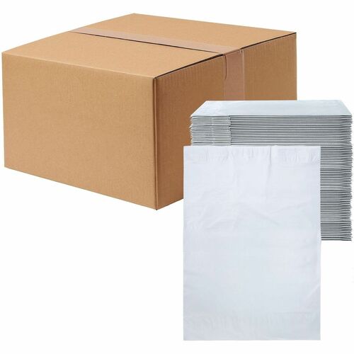 Lindenmeyr Explorer Poly Self-Seal Mailers - Mailing/Shipping - #7 - 14 1/2" Width x 19" Length - Self-sealing - White - Polyethylene - 250 / Carton