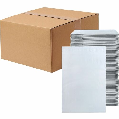Lindenmeyr Explorer Poly Self-Seal Mailers - Mailing/Shipping - #3 - 10" Width x 13" Length - Self-sealing - White - Polyethylene - 500 / Carton