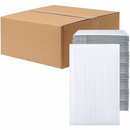 Lindenmeyr Explorer Self-Seal Paper Bubble Mailers - Bubble/Shipping - #3 - 8 1/2" Width x 14 1/2" Length - Self-sealing - White - Paper - 100 / Carton
