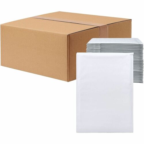 Lindenmeyr Explorer Self-Seal Paper Bubble Mailers - Bubble/Shipping - #7 - 14 1/4" Width x 20" Length - Self-sealing - White - Paper - 50 / Carton