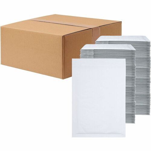 Lindenmeyr Explorer Self-Seal Paper Bubble Mailers - Bubble/Shipping - #0 - 6 1/2" Width x 10" Length - Self-sealing - White - Paper - 250 / Carton