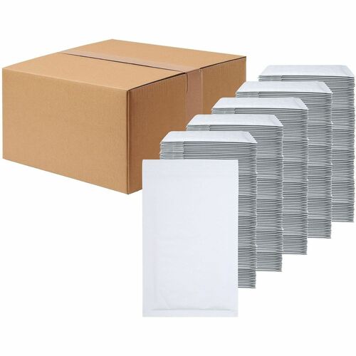 Lindenmeyr Explorer Self-Seal Paper Bubble Mailers - Bubble/Shipping - #000 - 4" Width x 8" Length - Self-sealing - White - Paper - 500 / Carton