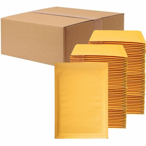 Lindenmeyr Explorer Kraft Self-Seal Bubble Mailers - Bubble/Shipping - #00 - 5" Width x 10" Length - Self-sealing - Kraft - Kraft - 250 / Carton