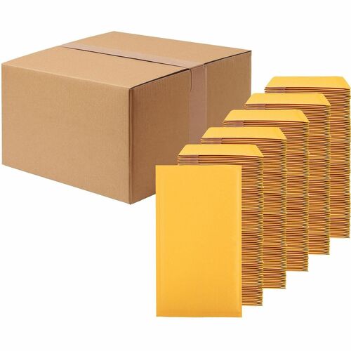 Lindenmeyr Explorer Kraft Self-Seal Bubble Mailers - Bubble/Shipping - #000 - 4" Width x 8" Length - Self-sealing - Kraft - Kraft - 500 / Carton