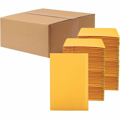 Lindenmeyr Explorer Kraft Self-Seal Bubble Mailers - Bubble/Shipping - #3 - 8 1/2" Width x 14 1/2" Length - Self-sealing - Kraft - Kraft - 100 / Carton