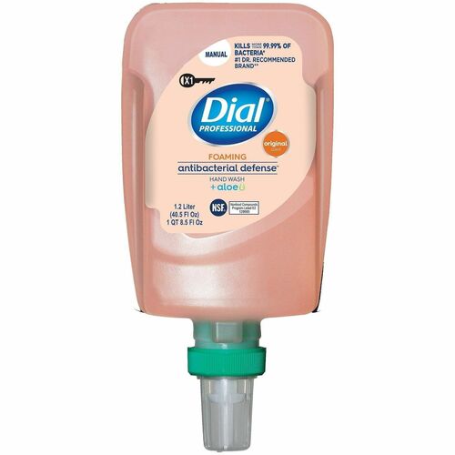 Dial Complete FIT Universal Manual Dispenser Refills - 1.27 quart - Pump Dispenser - Bacteria Remover - Hand - Moisturizing - Antibacterial - Orange - Drip Resistant, Non-drying - 1 Each
