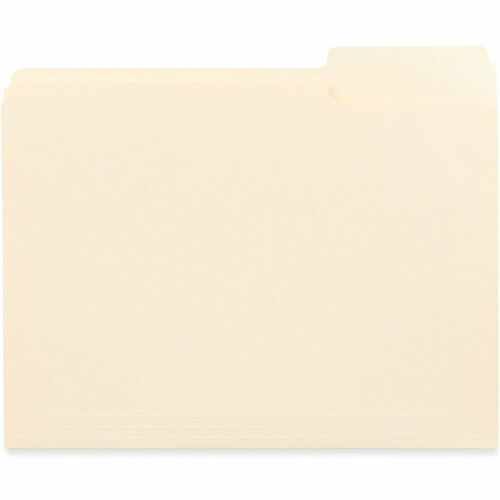 Business Source 1/3 Tab Cut Letter Top Tab File Folder - 8 1/2" x 11" - 3/4" Expansion - Top Tab Location - 11 pt. - Paper Stock - Manila - Durable, No-sag Expansion, Undercut Tab, Labeling Area, Tab - 0% Recycled - 250 / Carton
