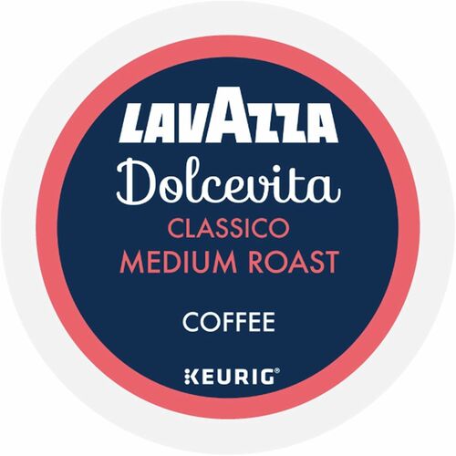 Lavazza K-Cup, Pod, Ground Dolcevita Classico K-Cup Coffee Pods - Compatible with Keurig Brewer - Medium - K-Cup, Pod, Ground - Dolce Vita, Classico, Robusta, Arabica, Dried Fruit - Kosher - 22 / Box