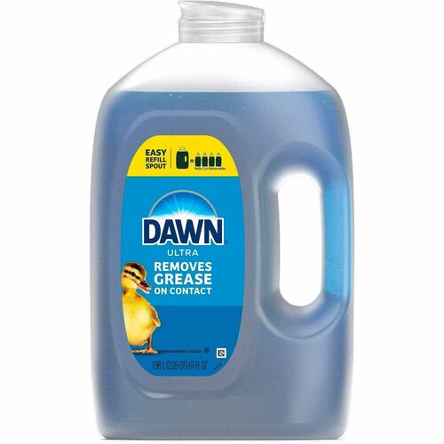 Dawn Ultra Dish Liquid Soap - For Multipurpose - Liquid - 67 fl oz (2.1 quart) - Original Scent - Recommended For: Grease Remover, Stain Remover - Freshen, No-mess - Blue Jug - 6 / Carton