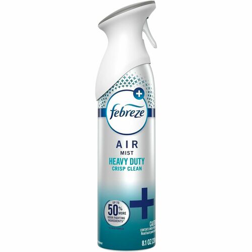 Febreze Heavy-Duty Air Freshener Spray - Spray - 8.1 fl oz (0.3 quart) - Crisp Clean - Odor Neutralizer, Heavy Duty, VOC-free - 6 / Carton