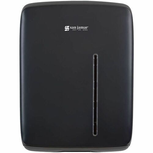 San Jamar Timeless Folded Paper Towel Dispenser - C Fold, Multifold Dispenser - 450 x Towel C Fold, 750 x Multifold - 16.1" Height x 12" Width x 5.2" Depth - Plastic - Black - Durable, Long Lasting, Easy-to-load, Contemporary Style, Wall Mountable, Key Lo