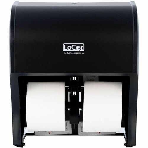 LoCor 4 Bath Tissue Dispenser - Roll Dispenser - 4 x Roll - 7.4" Height x 13.2" Width x 13.6" Depth - Matte Black - 1 Carton