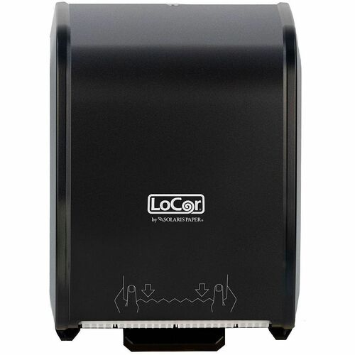 LoCor Touchless Hard-Wound Roll Towel Dispenser - Touchless, Roll Dispenser - 9.6" Height x 12.3" Width x 17.3" Depth - Matte Black - Anti-bacterial - 1 Carton