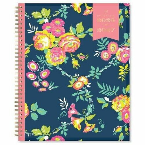 Day Designer Academic Planner - Academic - Weekly, Monthly - 12 Month - July 2026 to June 2027 - Letter - 8 1/2" x 11" Sheet Size - White Sheet - Wire Bound - Clear - Plastic - Blue Polypropylene Cover - 1 Each