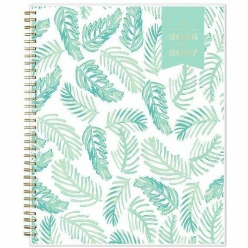 Day Designer Academic Planner - Academic - Weekly, Monthly - 12 Month - July 2026 to June 2027 - Letter - 11" x 8 1/2" Sheet Size - White Sheet - Wire Bound - Green Polypropylene Cover - 1 Each