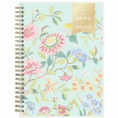 Day Designer Academic Planner - Academic - Monthly, Weekly - 12 Month - July 2026 to June 2027 - 8 5/8" x 5 7/8" Sheet Size - White Sheet - Wire Bound - Green Polypropylene Cover - 1 Each