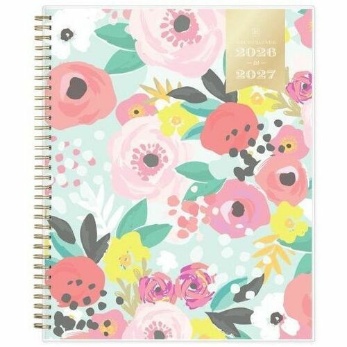 Day Designer Academic Planner - Academic - Monthly, Weekly - 12 Month - July 2026 to June 2027 - Letter - 11" x 8 1/2" Sheet Size - White Sheet - Wire Bound - Green Polypropylene Cover - 1 Each