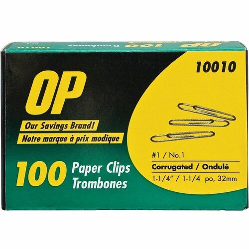 OP Brand Paper Clips Corrugated