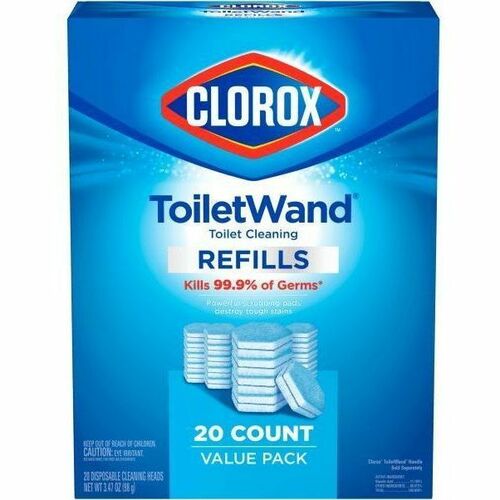 Clorox ToiletWand Toilet Wand Refill Head - 7.6" Overall Length - Plastic Handle - 20 Each