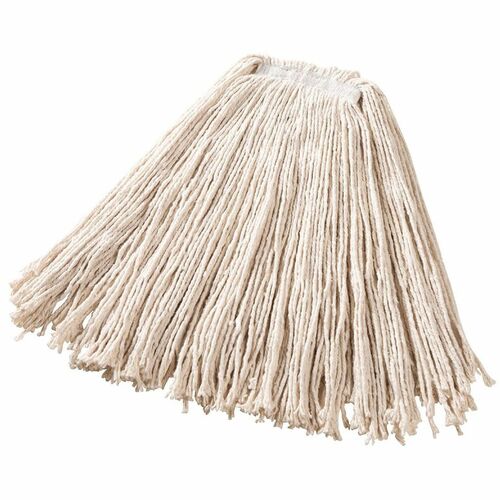 Rubbermaid Commercial 24 oz Duro Pro Cut-End Cotton Mop - 7" Width x 5.5" Length - Cut Ends, Absorbent, 4-ply - Cotton - White - 1.35 lb - 1 Each