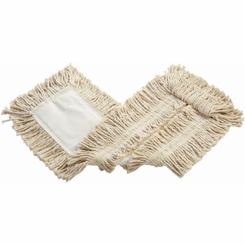 Rubbermaid Commercial Cut-End Disp. Cotton Dust Mop - 5" Width x 24" Length - Disposable, Cut Ends - Cotton - White - 9 lb - 1 Each